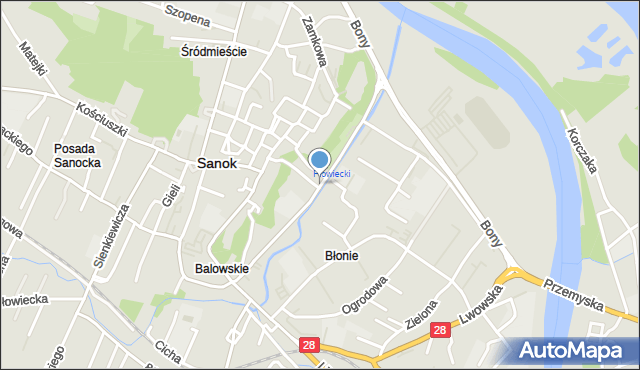 Sanok, Podgórze, mapa Sanok