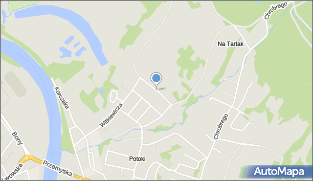 Sanok, Poetycka, mapa Sanok