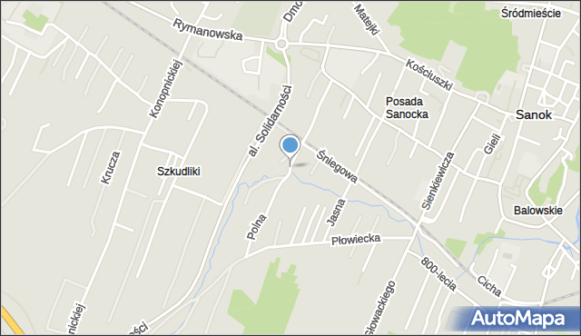 Sanok, Polna, mapa Sanok