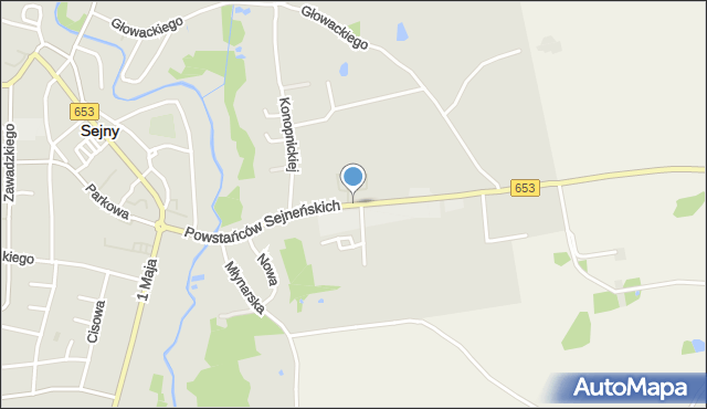 Sejny, Powstańców Sejneńskich, mapa Sejny