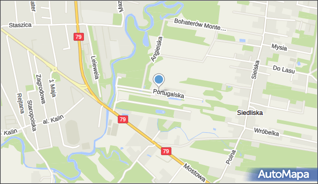 Siedliska gmina Piaseczno, Portugalska, mapa Siedliska gmina Piaseczno