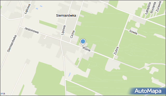 Siemianówka, Polna, mapa Siemianówka