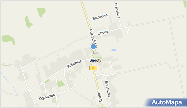 Sieroty, Poznańska, mapa Sieroty