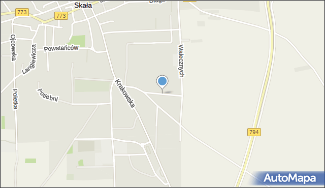 Skała powiat krakowski, Poddomie, mapa Skała powiat krakowski