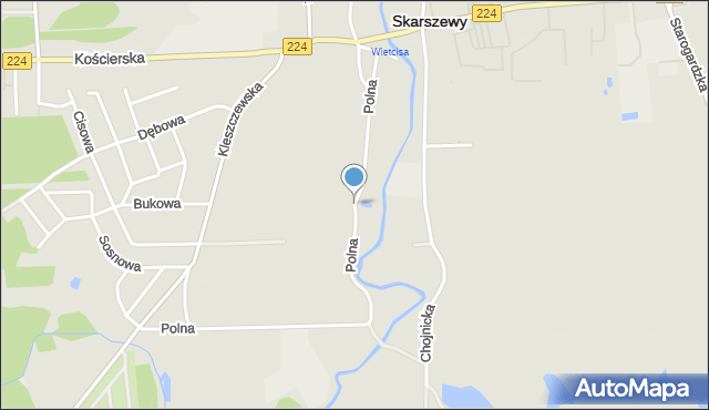 Skarszewy powiat starogardzki, Polna, mapa Skarszewy powiat starogardzki