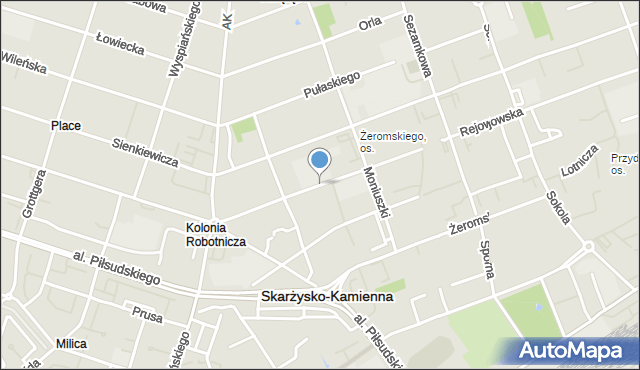 Skarżysko-Kamienna, Powstańców Warszawy, mapa Skarżysko-Kamienna