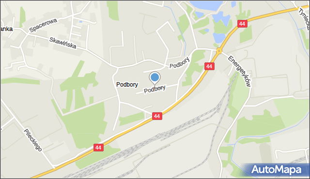 Skawina, Podbory, mapa Skawina