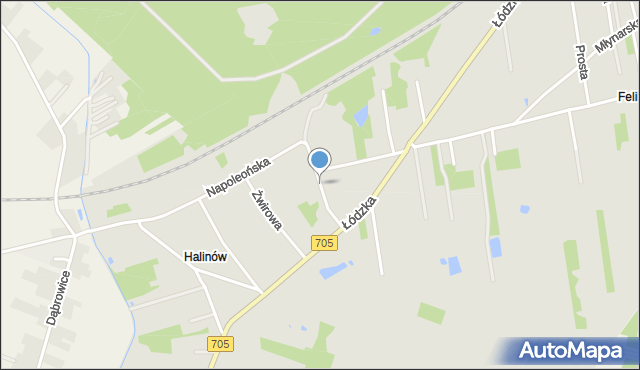 Skierniewice, Podmiejska, mapa Skierniewic