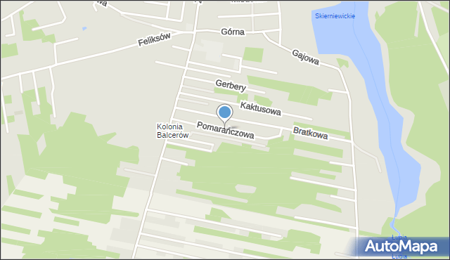 Skierniewice, Pomarańczowa, mapa Skierniewic