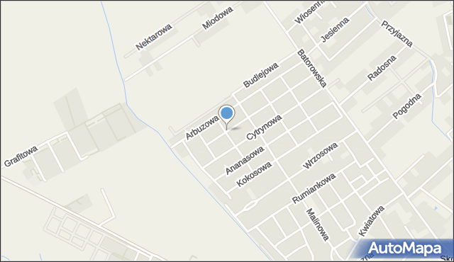 Skórzewo gmina Dopiewo, Pomarańczowa, mapa Skórzewo gmina Dopiewo