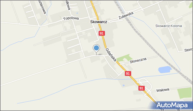 Skowarcz, Polna, mapa Skowarcz