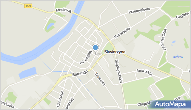 Skwierzyna, Powstańców Wielkopolskich, mapa Skwierzyna