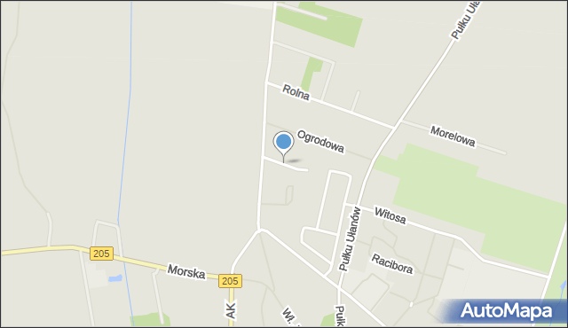 Sławno, Polna, mapa Sławno