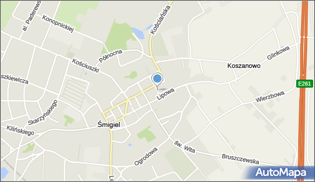 Śmigiel, Podgórna, mapa Śmigiel