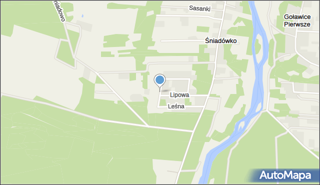 Śniadówko, Polna, mapa Śniadówko