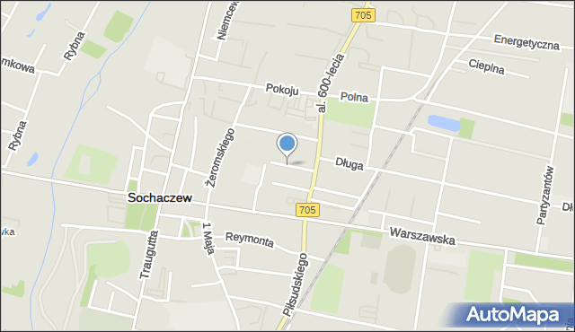 Sochaczew, Poprzeczna, mapa Sochaczew