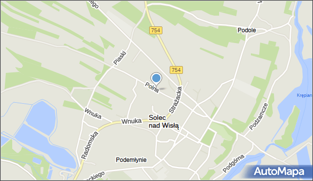 Solec nad Wisłą, Polna, mapa Solec nad Wisłą