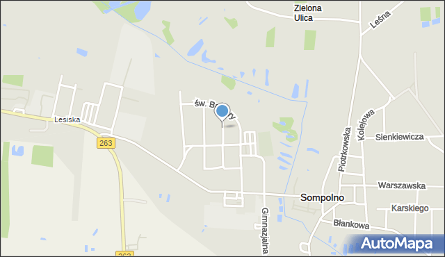 Sompolno, Polskiego Czerwonego Krzyża, mapa Sompolno