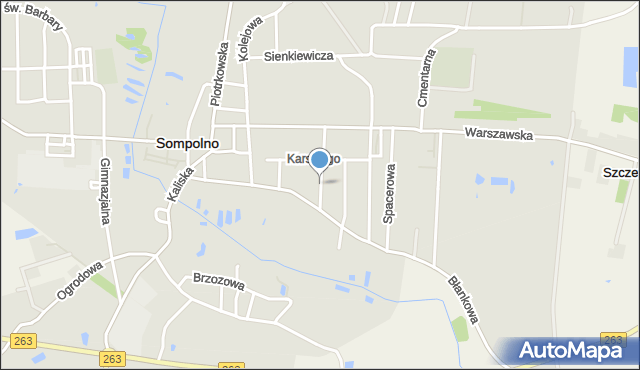 Sompolno, Powstańców Wielkopolskich, mapa Sompolno