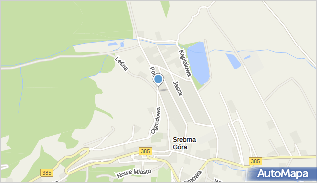 Srebrna Góra gmina Stoszowice, Polna, mapa Srebrna Góra gmina Stoszowice