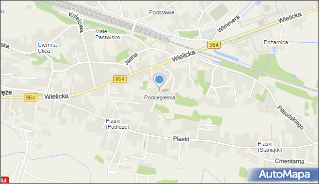 Staniątki, Podcegielnia, mapa Staniątki