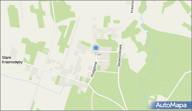 Stare Krasnodęby, Podgórna, mapa Stare Krasnodęby