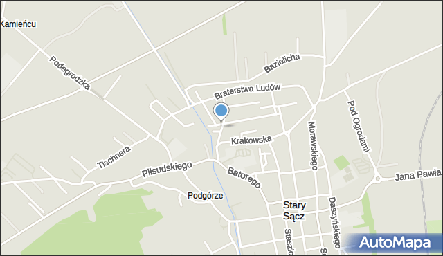 Stary Sącz, Powstańców Chochołowskich, mapa Stary Sącz