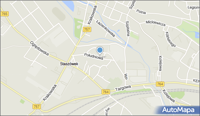 Staszów, Południowa, mapa Staszów