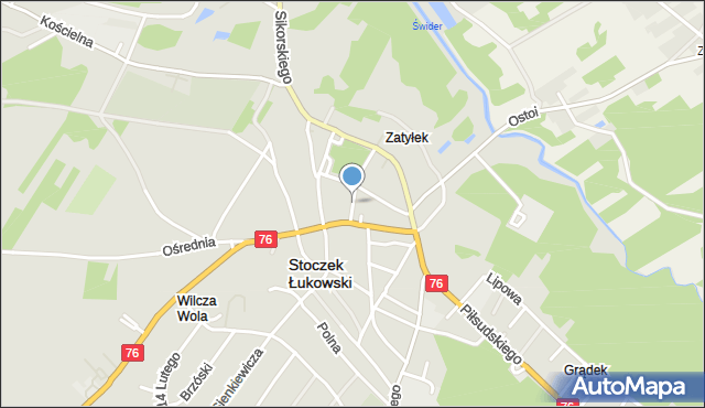 Stoczek Łukowski, Polskiego Czerwonego Krzyża, mapa Stoczek Łukowski