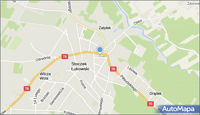 Stoczek Łukowski, Poprzeczna, mapa Stoczek Łukowski
