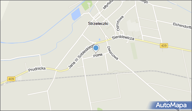 Strzeleczki, Polna, mapa Strzeleczki