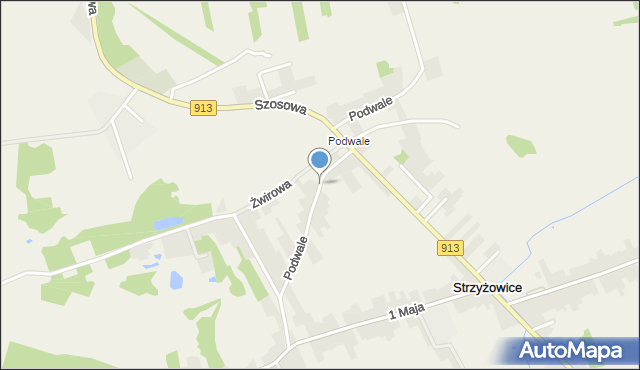 Strzyżowice gmina Psary, Podwale, mapa Strzyżowice gmina Psary