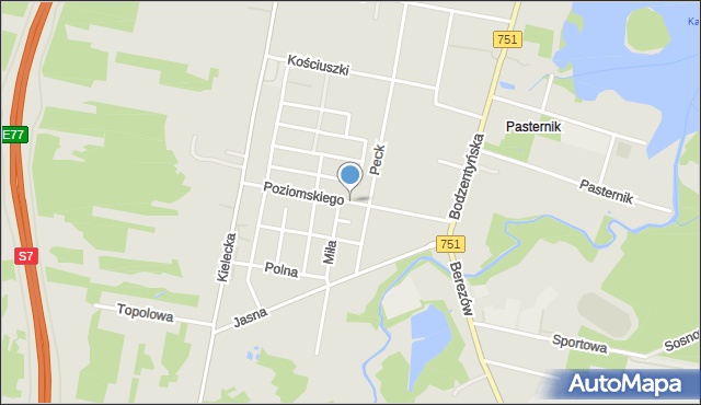 Suchedniów, Poziomskiego, dr., mapa Suchedniów