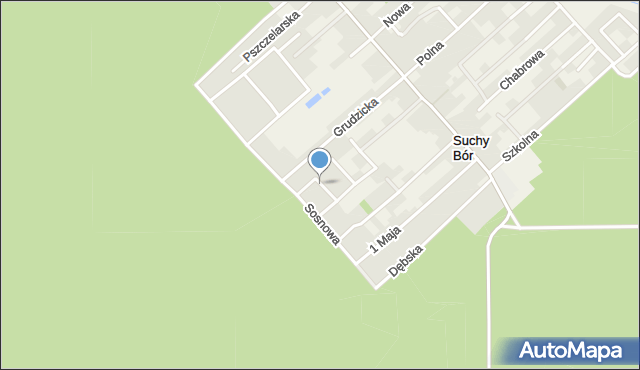 Suchy Bór, Poziomkowa, mapa Suchy Bór