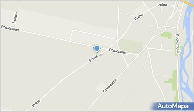 Sulejów powiat piotrkowski, Polna, mapa Sulejów powiat piotrkowski