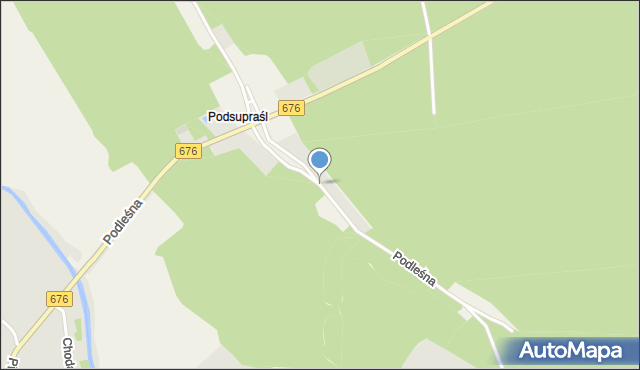 Supraśl, Podleśna, mapa Supraśl