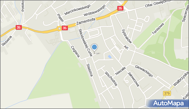 Świdnica, Pola Wincentego, mapa Świdnicy