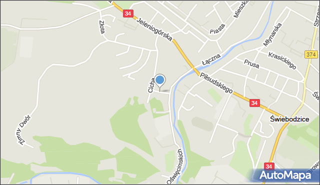 Świebodzice, Pogodna, mapa Świebodzice