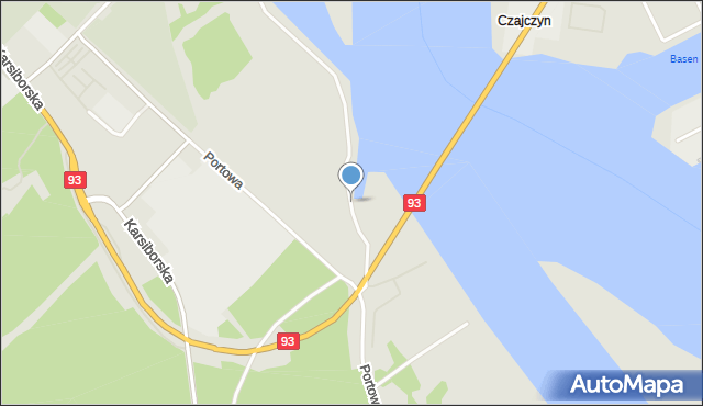 Świnoujście, Portowa, mapa Świnoujście