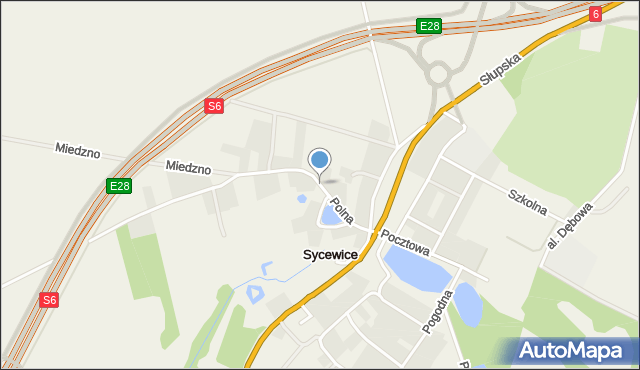 Sycewice, Polna, mapa Sycewice