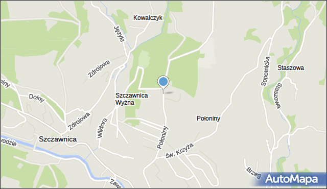 Szczawnica, Połoniny, mapa Szczawnica