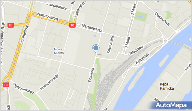 Szczecin, Potulicka, mapa Szczecina