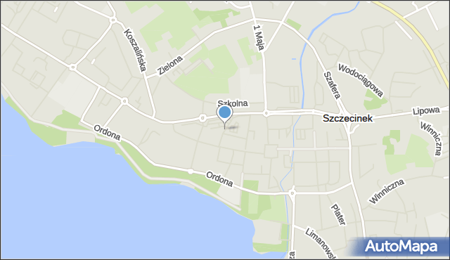 Szczecinek, Podwale, mapa Szczecinek