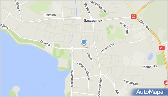 Szczecinek, Powstańców Wielkopolskich, mapa Szczecinek