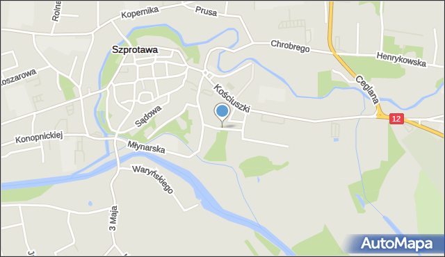 Szprotawa, Poznańska, mapa Szprotawa