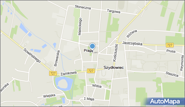 Szydłowiec, Poprzeczna, mapa Szydłowiec