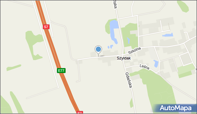 Szyldak, Pocztowa, mapa Szyldak