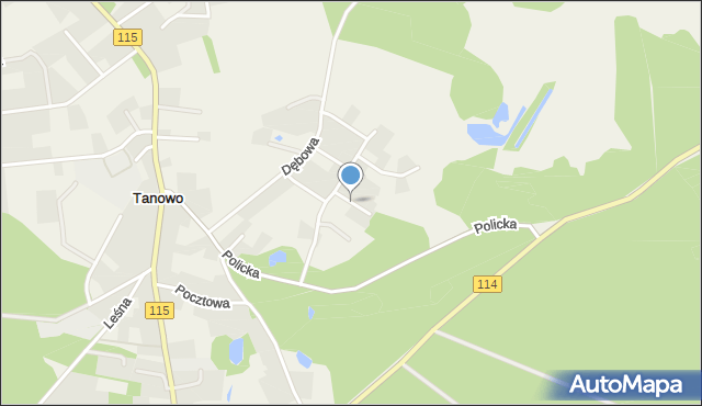 Tanowo, Pod Lasem, mapa Tanowo