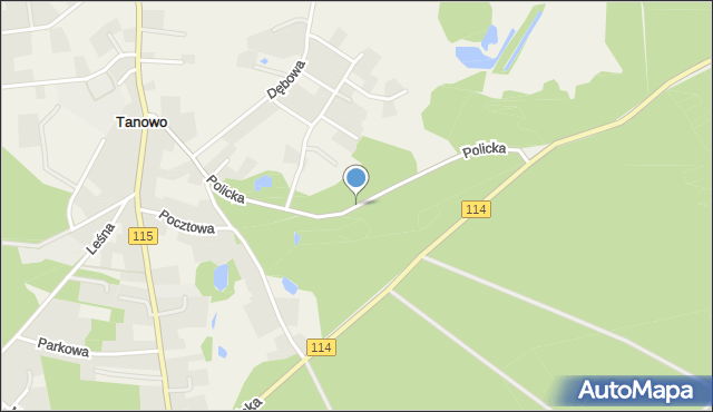 Tanowo, Policka, mapa Tanowo