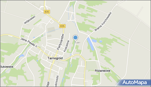 Tarnogród, Podwale, mapa Tarnogród